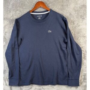 Lacoste Sleepwear Thermal T Shirt Mens Small Navy Blue Lightweight Waffle Knit
